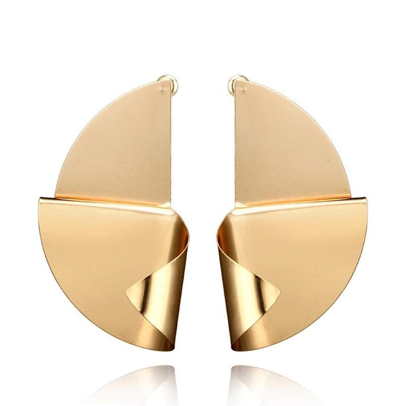 Gold Color Metal Drop Earrings Irregular Hollow Heart Earrings Twisted Geometric Earrings for Women