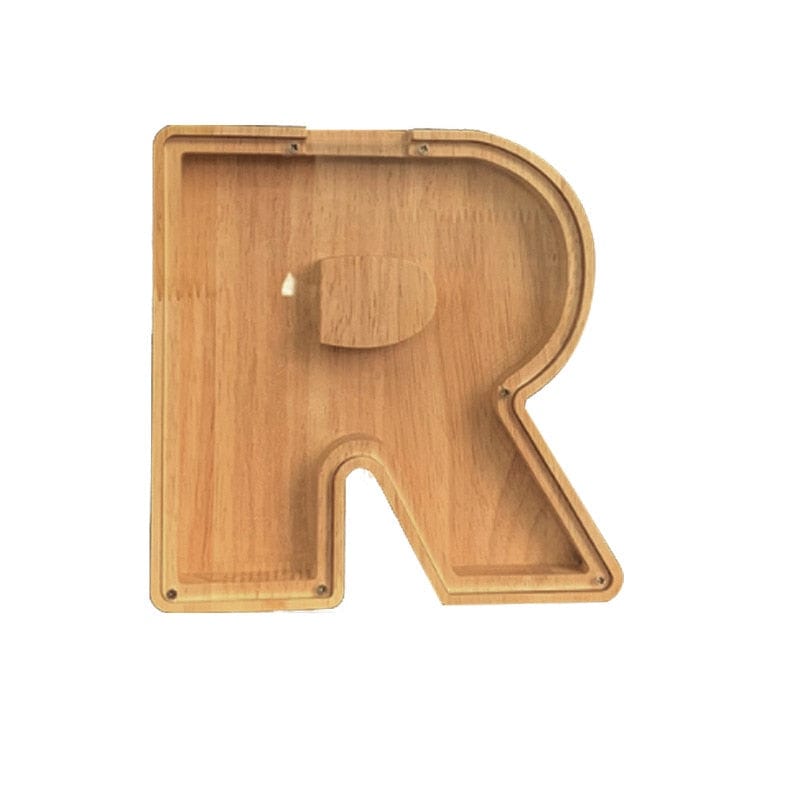 Custom Letter Wooden Piggy Bank