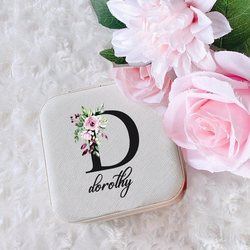 Personalized Jewellery Box Anniversary Bride Bridesmaid Girlfriend Bachelorette Party Gift Custom Name Travel Jewelry Case