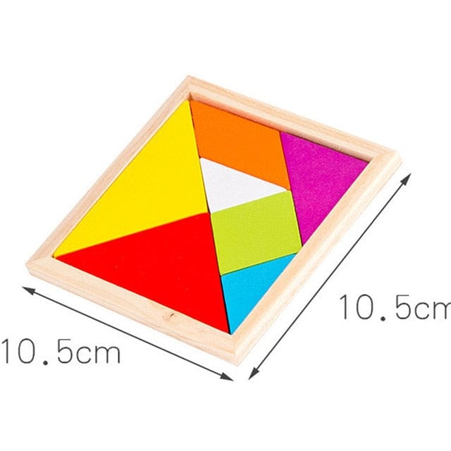 Colorful 3D Puzzle Wooden Tangram Toys High Quality Puzzle Game For Kids Preschool Imagination Educational Toys For Children