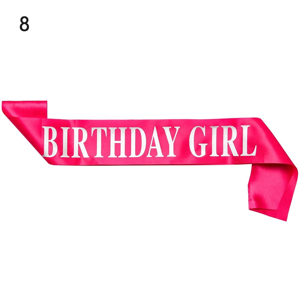 Birthday Girl Glitter Satin Sash Mermaid Birthday Girl Ribbons Shoulder Girdle Party Supplies Fashion Decoration Accessories