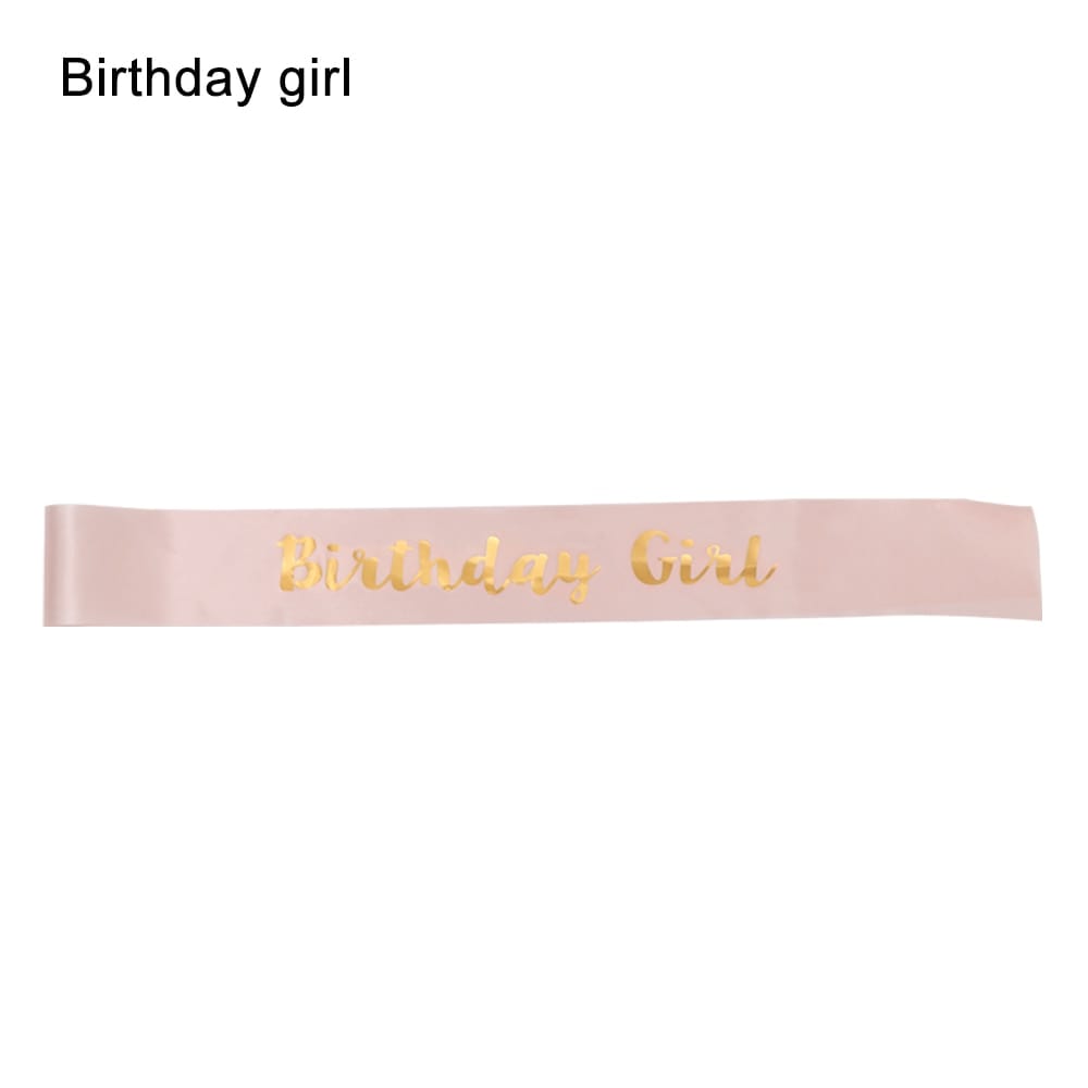 Birthday Girl Glitter Satin Sash Mermaid Birthday Girl Ribbons Shoulder Girdle Party Supplies Fashion Decoration Accessories