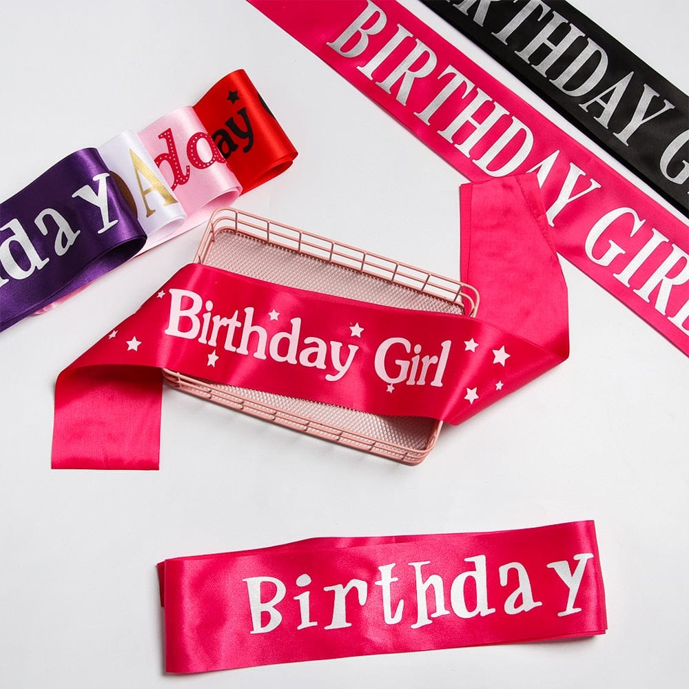 Birthday Girl Glitter Satin Sash Mermaid Birthday Girl Ribbons Shoulder Girdle Party Supplies Fashion Decoration Accessories