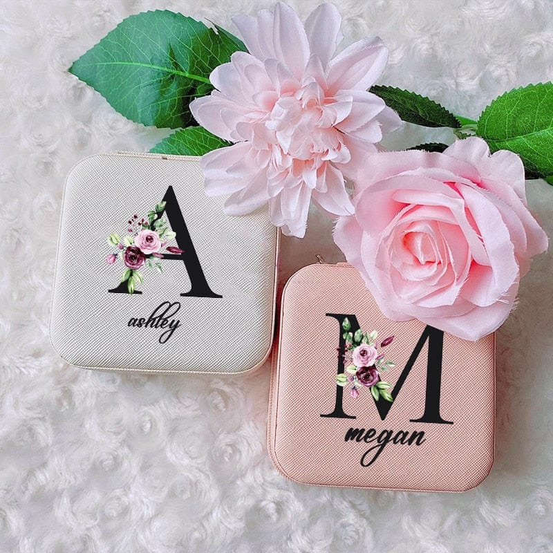 Personalized Jewellery Box Anniversary Bride Bridesmaid Girlfriend Bachelorette Party Gift Custom Name Travel Jewelry Case