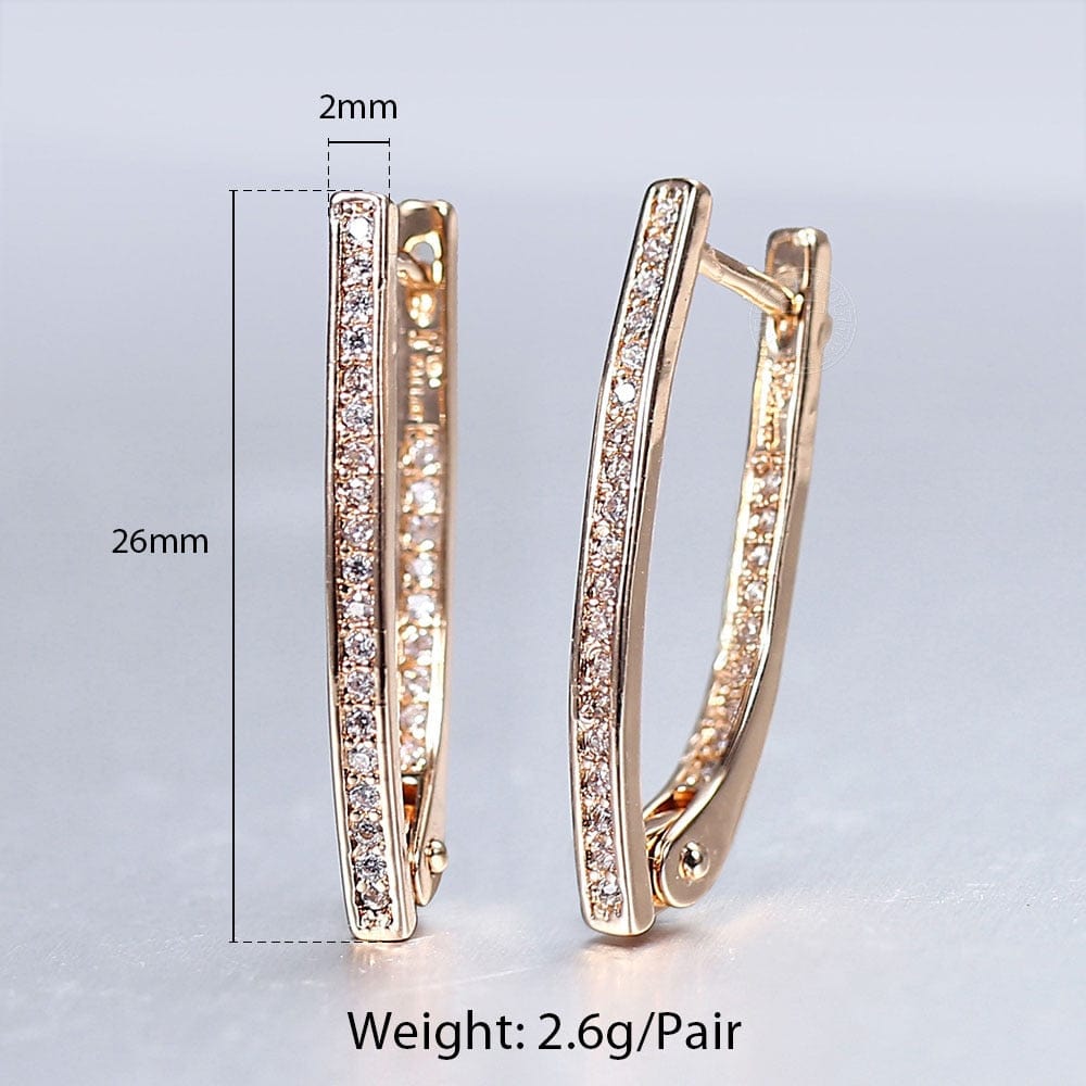 Hoop Earrings V Shaped Long White Cubic Zirconia Earrings Birthday Gifts for Women