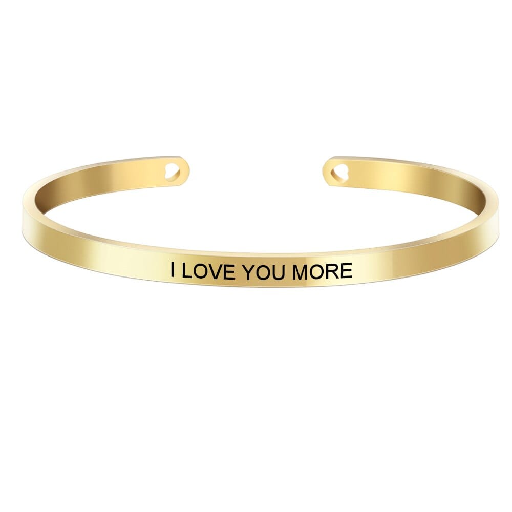 Laser Engraved Cuff Inspirational Quote Bangle