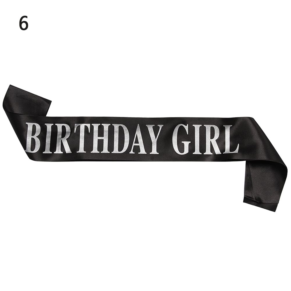 Birthday Girl Glitter Satin Sash Mermaid Birthday Girl Ribbons Shoulder Girdle Party Supplies Fashion Decoration Accessories