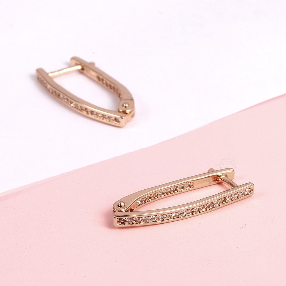 Hoop Earrings V Shaped Long White Cubic Zirconia Earrings Birthday Gifts for Women