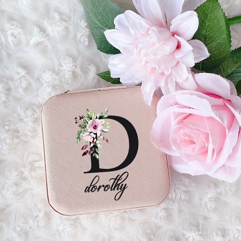 Personalized Jewellery Box Anniversary Bride Bridesmaid Girlfriend Bachelorette Party Gift Custom Name Travel Jewelry Case