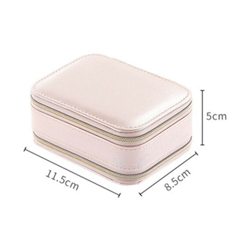 Portable Jewelry Organizer Box Leather Storage Holder Show Case Jewelry Travel Case