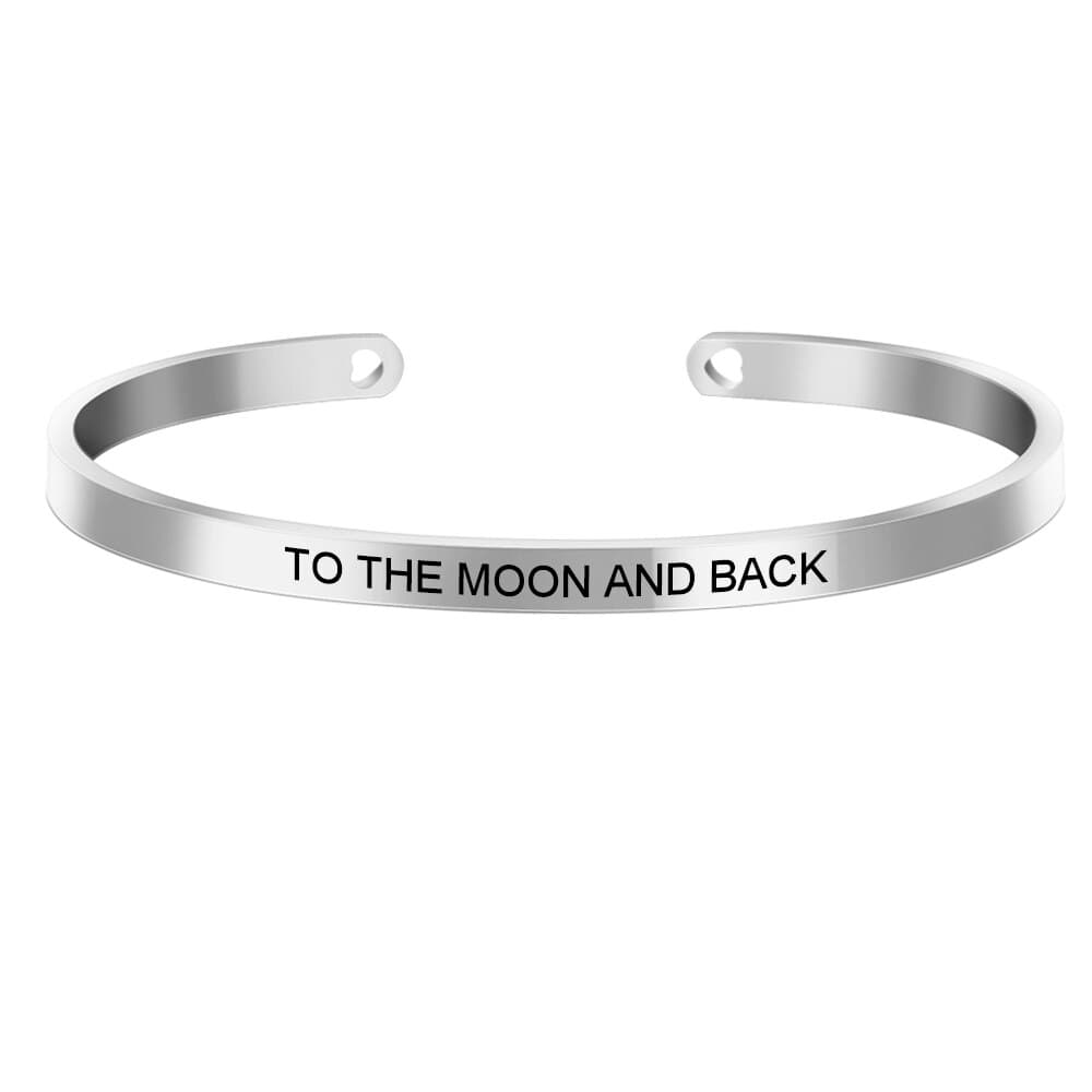 Laser Engraved Cuff Inspirational Quote Bangle