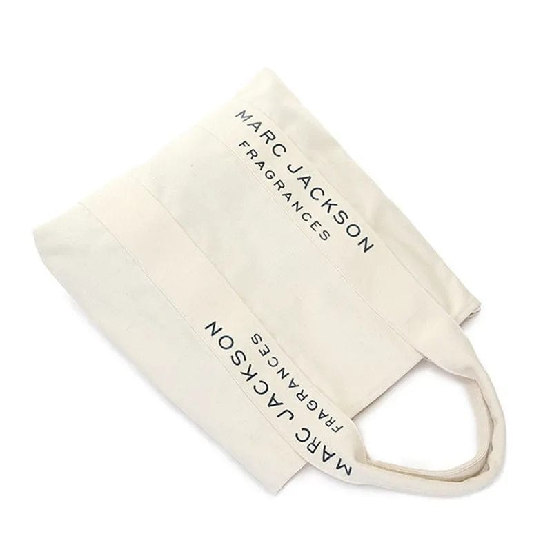 Women's White Canvas Letter Printing Single Shoulder Tote Bag