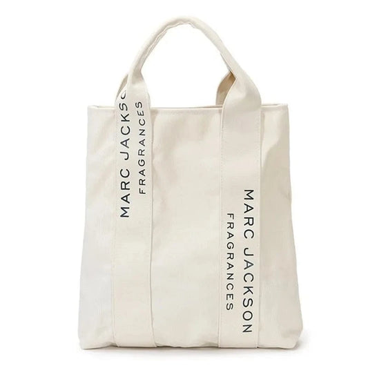 Women's White Canvas Letter Printing Single Shoulder Tote Bag