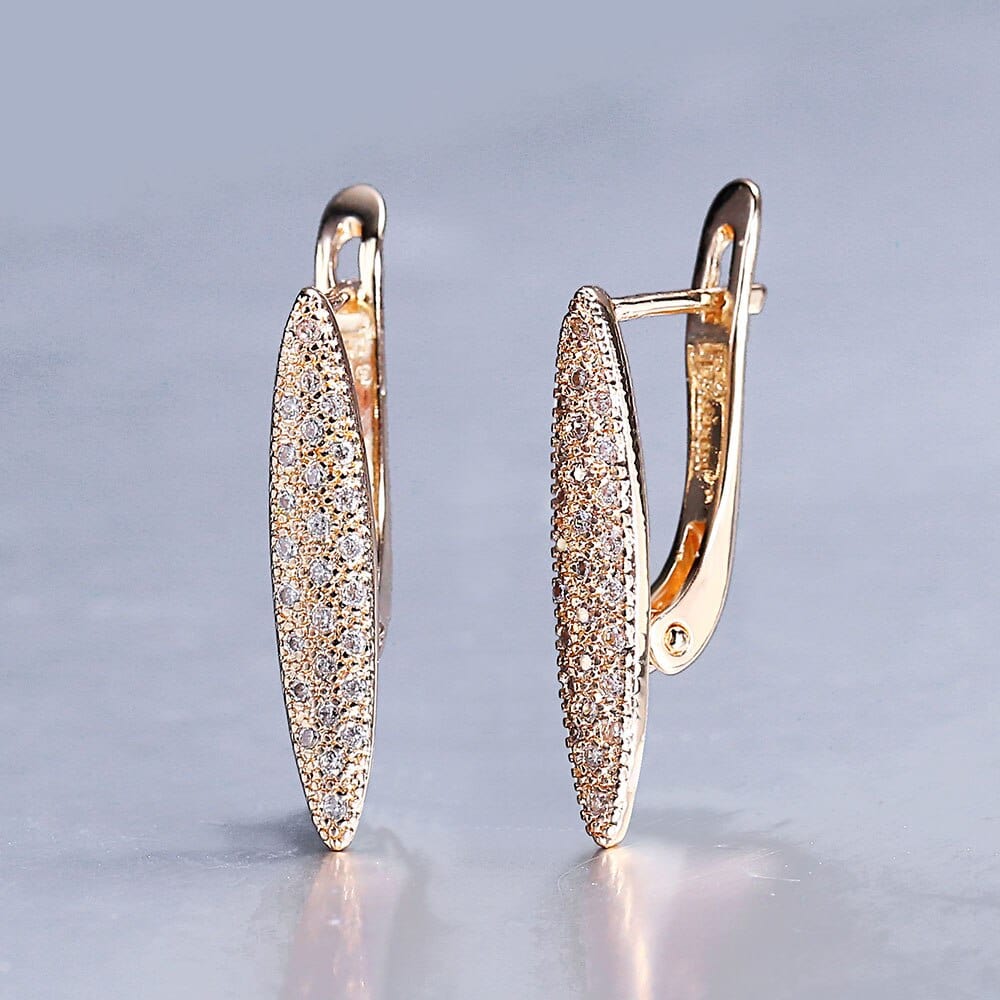 Hoop Earrings V Shaped Long White Cubic Zirconia Earrings Birthday Gifts for Women