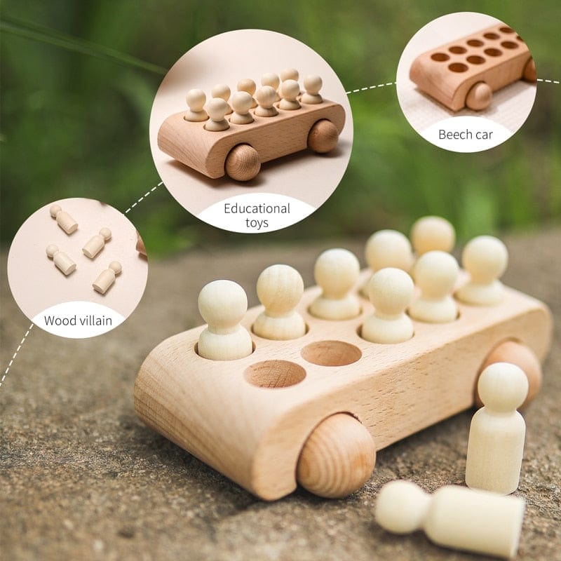 Wooden Toys for Children Puzzle Game Cartoon Wood Peg Dolls Educational Toy Car Newborn Baby Blocks Christmas Gifts