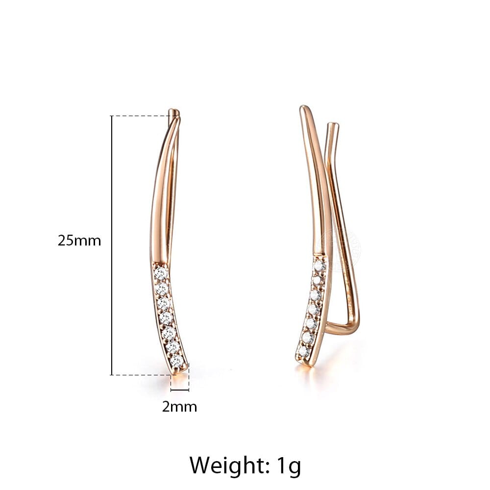 Hoop Earrings V Shaped Long White Cubic Zirconia Earrings Birthday Gifts for Women