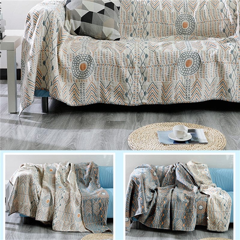 100% Cotton Linen Summer Multifunctional Blanket