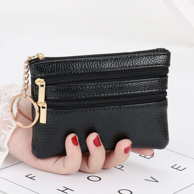 Fashion Women Girl PU Leather Small Coin Purse Casual Wallet Coin Money Credit Card Key Holder Zipper Bag