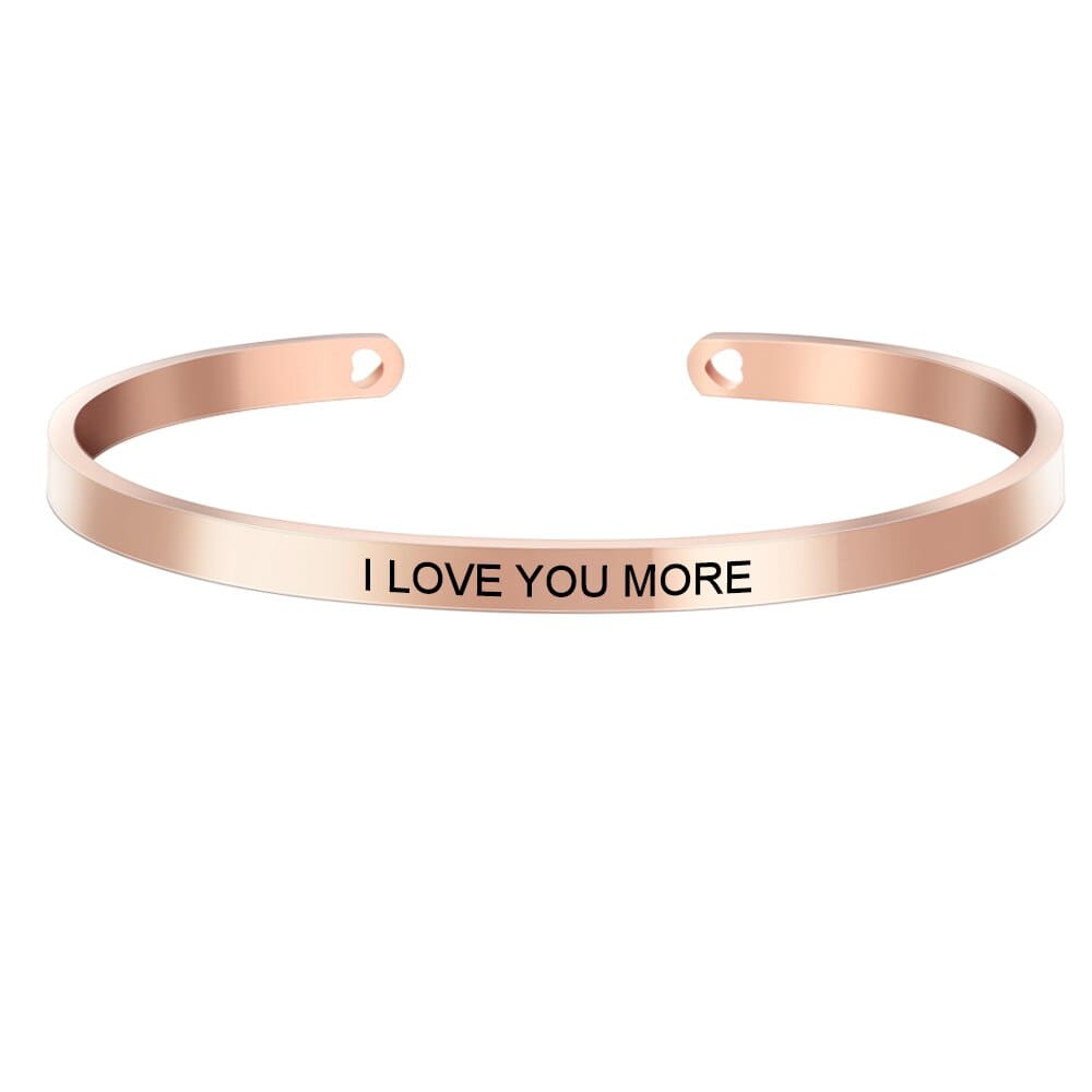 Laser Engraved Cuff Inspirational Quote Bangle