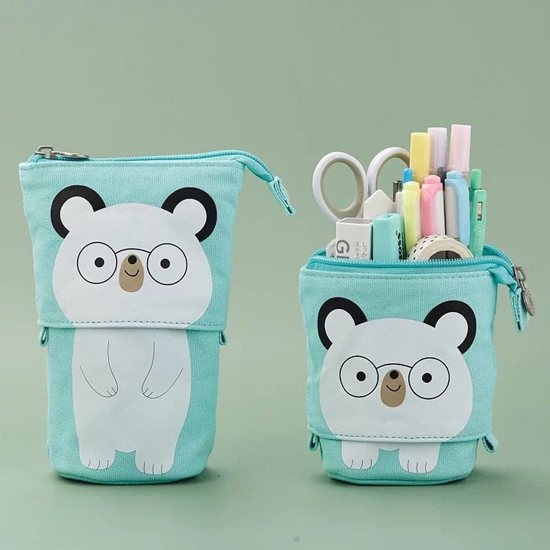 Kids Creative Retractable cat pencil case school stationery bag Kawaii Pencil cases canvas big cute pen holder gifts for kids pen bag