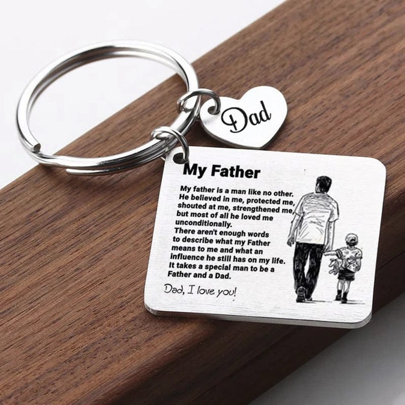 Custom Text Fathers Day Keychain Gift