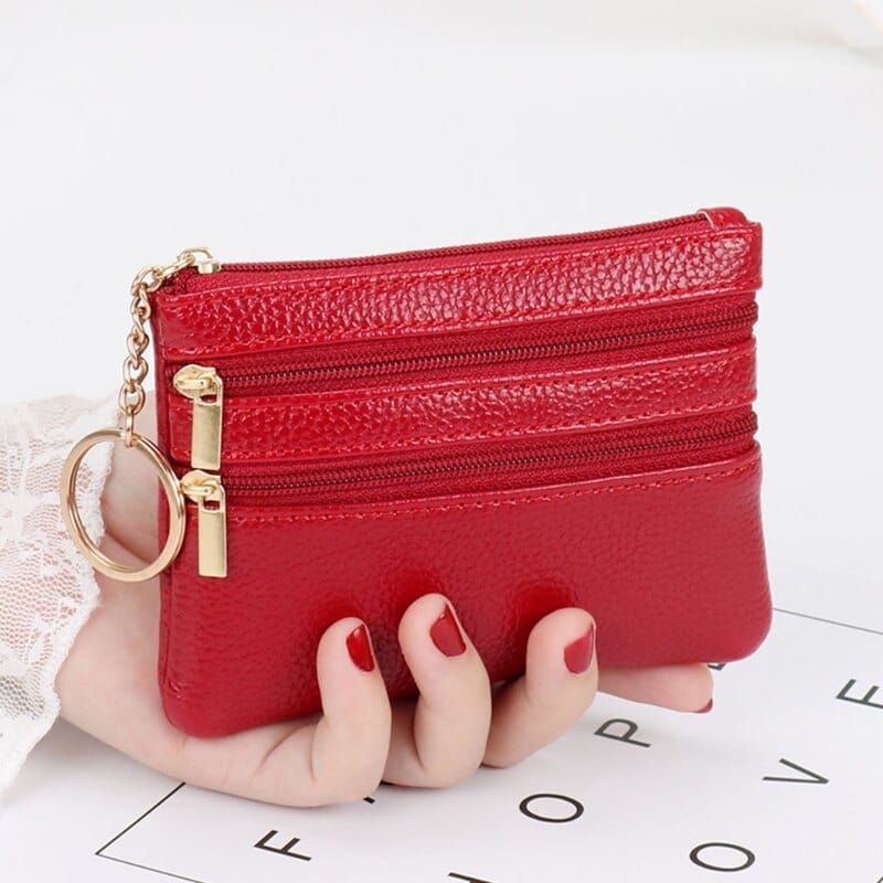 Fashion Women Girl PU Leather Small Coin Purse Casual Wallet Coin Money Credit Card Key Holder Zipper Bag