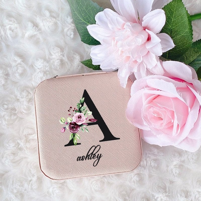 Personalized Jewellery Box Anniversary Bride Bridesmaid Girlfriend Bachelorette Party Gift Custom Name Travel Jewelry Case