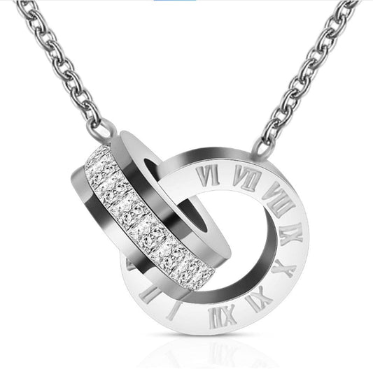 Luxury Roman Numeral Necklace Earring Bracelet Ring For Women Never Fade 316L Stainless Steel Wedding Jewelry Gift Box