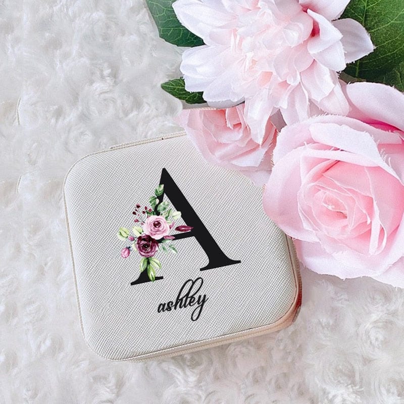 Personalized Jewellery Box Anniversary Bride Bridesmaid Girlfriend Bachelorette Party Gift Custom Name Travel Jewelry Case