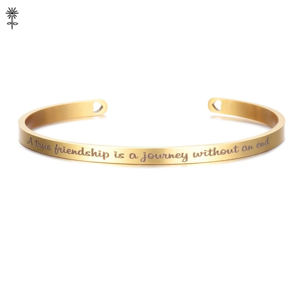 Laser Engraved Cuff Inspirational Quote Bangle