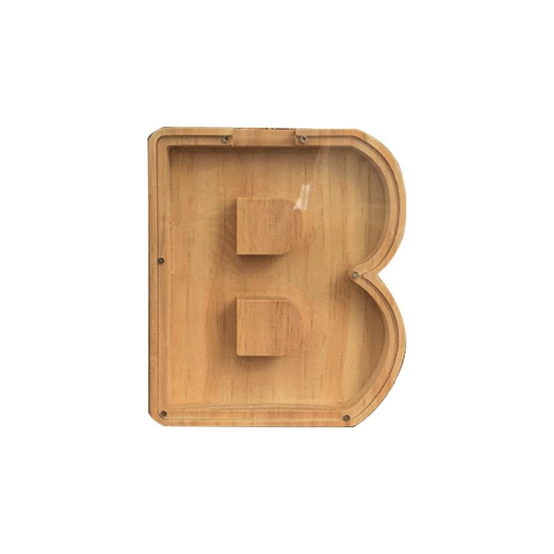 Custom Letter Wooden Piggy Bank