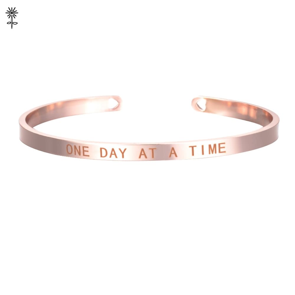 Laser Engraved Cuff Inspirational Quote Bangle