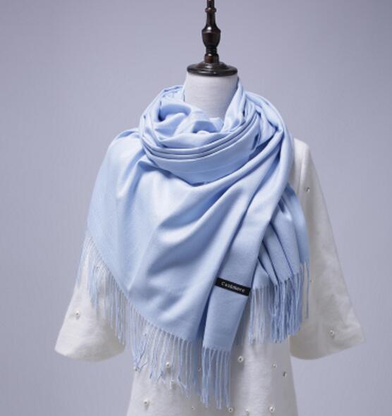 Women Solid Color Scarves With Tassel Lady Winter Autumn Long Scarf Warm Female Shawl Sale Men Scarf