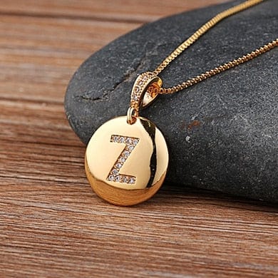 Women Girls Initial Letter Necklace 26 A-Z Charm Neck Pendants Copper Jewelry Personal Gifts