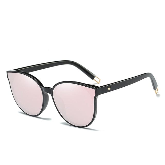 Color Luxury Flat Top Cat Eye Elegant Sunglasses Woman Oversized Sun Glasses UV400