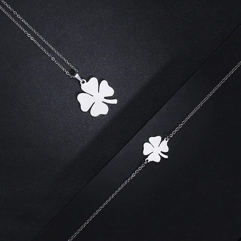 Jewelry Clover Shape Necklace Bracelets Earrings For Women