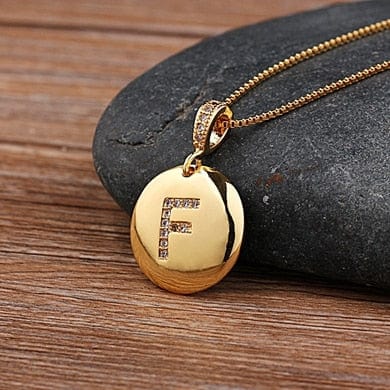 Women Girls Initial Letter Necklace 26 A-Z Charm Neck Pendants Copper Jewelry Personal Gifts