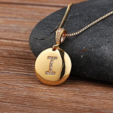 Women Girls Initial Letter Necklace 26 A-Z Charm Neck Pendants Copper Jewelry Personal Gifts