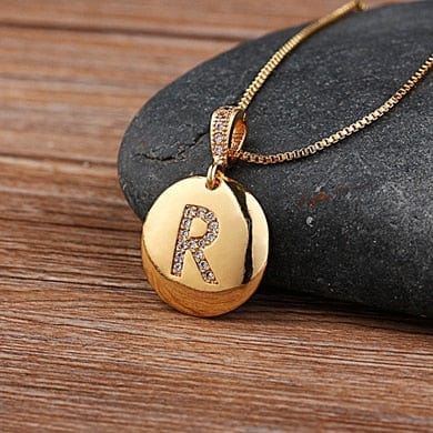 Women Girls Initial Letter Necklace 26 A-Z Charm Neck Pendants Copper Jewelry Personal Gifts