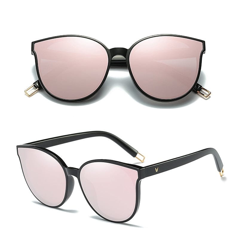 Color Luxury Flat Top Cat Eye Elegant Sunglasses Woman Oversized Sun Glasses UV400