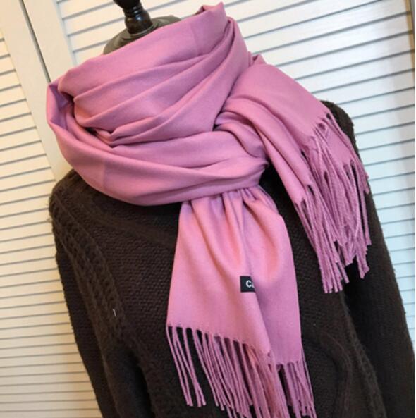 Women Solid Color Scarves With Tassel Lady Winter Autumn Long Scarf Warm Female Shawl Sale Men Scarf