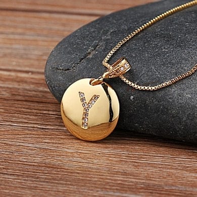 Women Girls Initial Letter Necklace 26 A-Z Charm Neck Pendants Copper Jewelry Personal Gifts