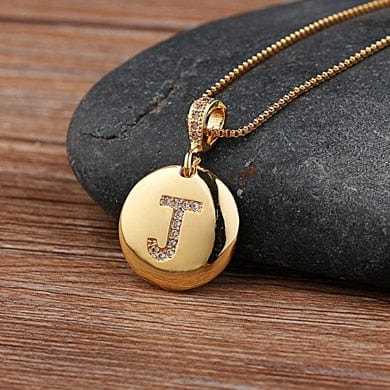 Women Girls Initial Letter Necklace 26 A-Z Charm Neck Pendants Copper Jewelry Personal Gifts