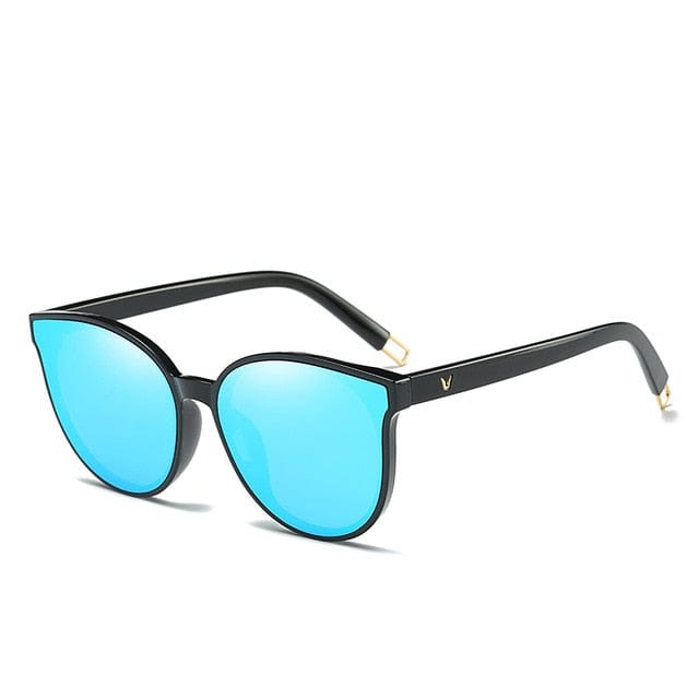 Color Luxury Flat Top Cat Eye Elegant Sunglasses Woman Oversized Sun Glasses UV400