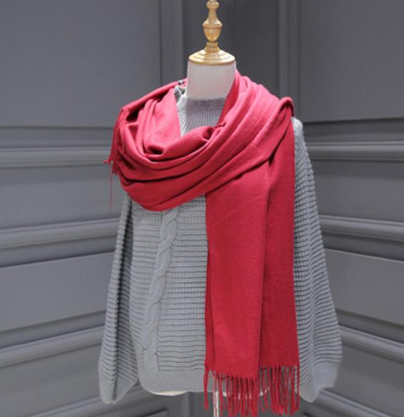 Women Solid Color Scarves With Tassel Lady Winter Autumn Long Scarf Warm Female Shawl Sale Men Scarf