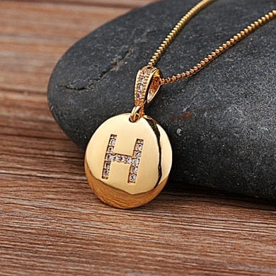 Women Girls Initial Letter Necklace 26 A-Z Charm Neck Pendants Copper Jewelry Personal Gifts