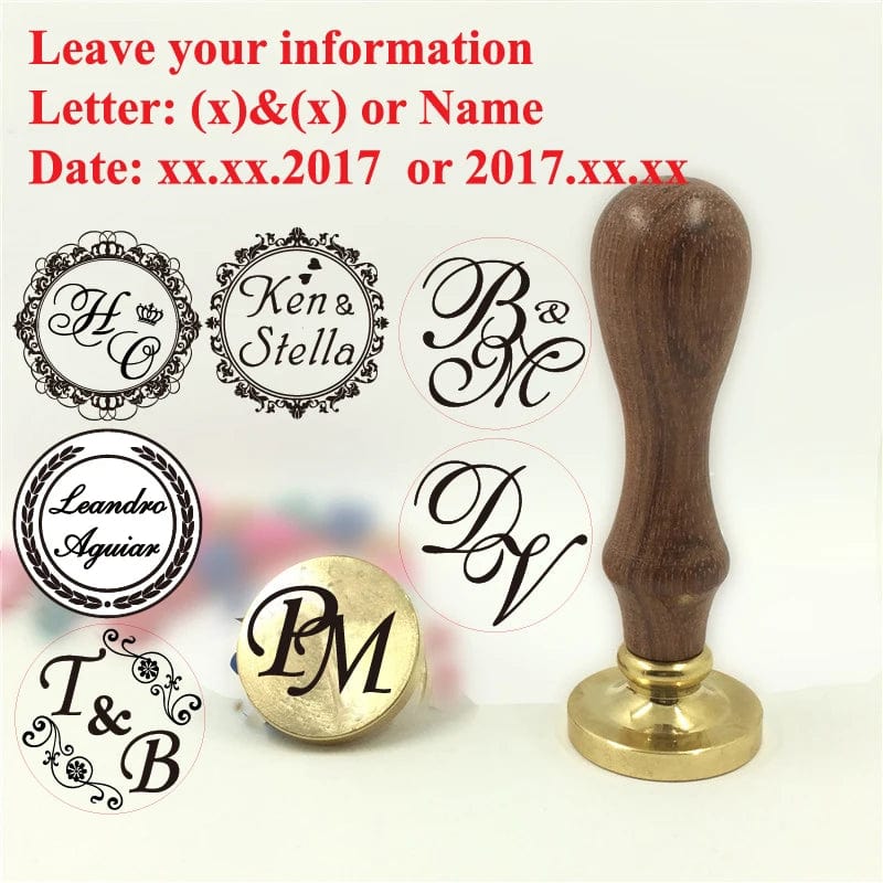 Ornament wreath Name Wedding Customized Wax Stamp Initial stamp,DIY Ancient Seal Retro Stamp,Personalized designVintage Wax Seal