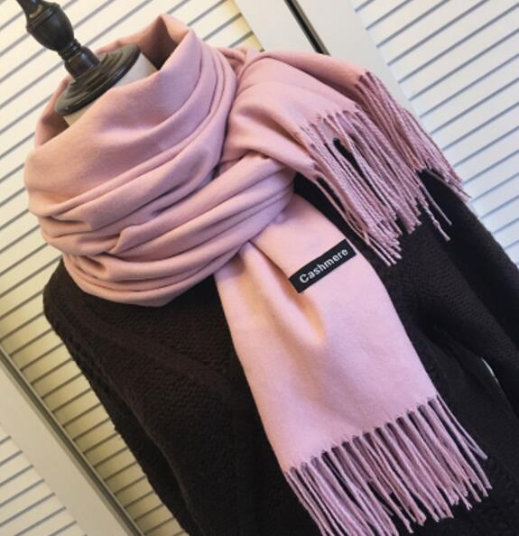 Women Solid Color Scarves With Tassel Lady Winter Autumn Long Scarf Warm Female Shawl Sale Men Scarf