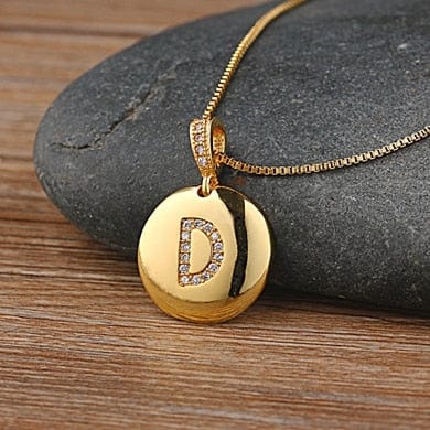 Women Girls Initial Letter Necklace 26 A-Z Charm Neck Pendants Copper Jewelry Personal Gifts