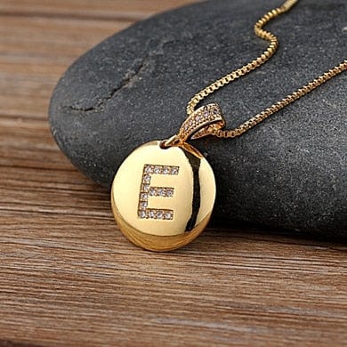 Women Girls Initial Letter Necklace 26 A-Z Charm Neck Pendants Copper Jewelry Personal Gifts